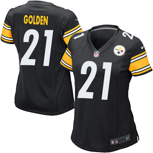 Women's Game Robert Golden Nike Jersey Black Home - #21 NFL Pittsburgh Steelers